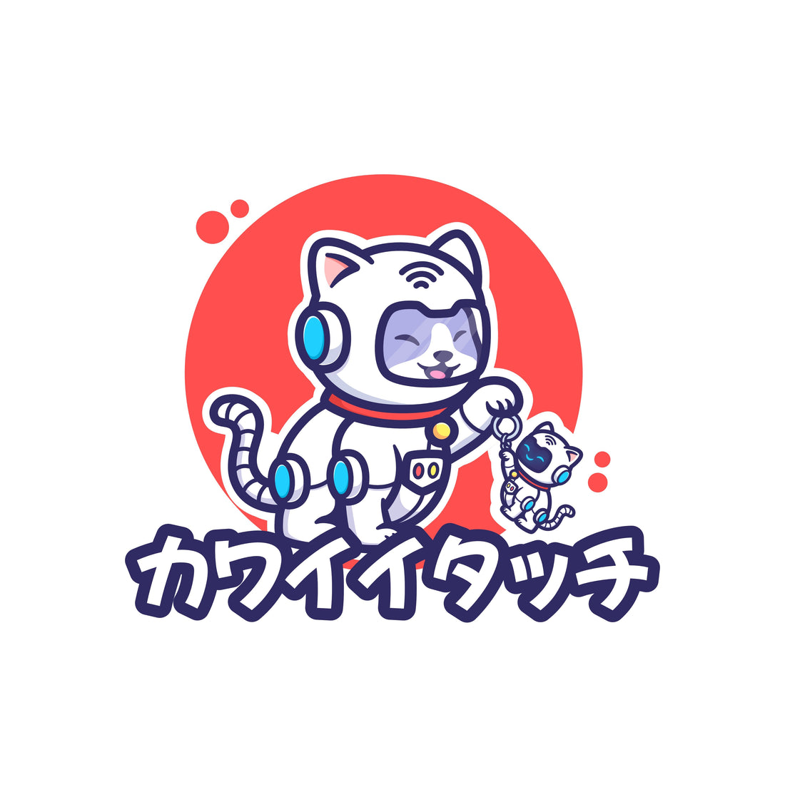 Kawaii Touchiのロゴマーク。ブランドマスコット「タッチ」がデジタルとカワイイ文化を融合したデザインで描かれている。